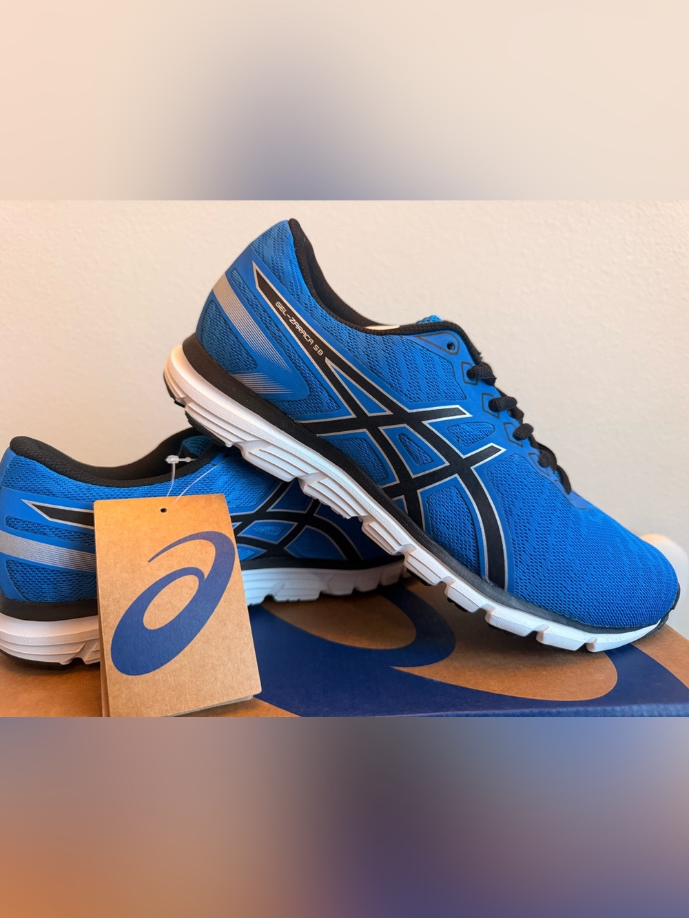 ASICS GEL-ZARACA 5 B Men's Running Shoes US 8 Blue/Black Mesh Breathable